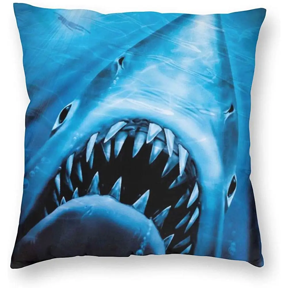 

WAZHIJIA Shark Pillowcase Ocean Pillow Cover Pillow Case Square Cushion Cover Standard Home Decorative Sofa Armchair