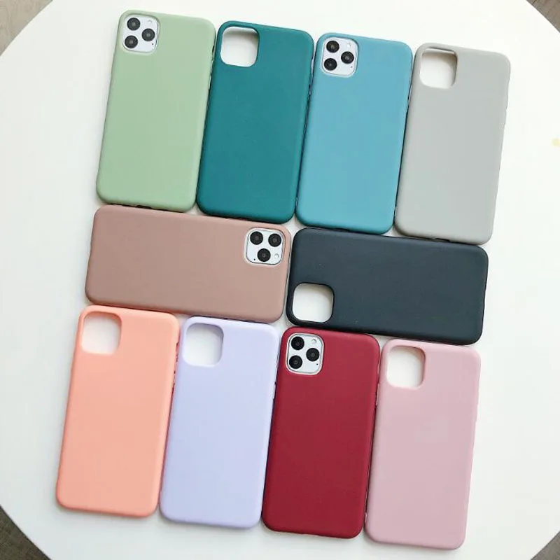 Чехол для iPhone 11 12 Pro Max X XS XR плоский чехол Макарон Для 8 7 6 6s Plus телефона мягкая