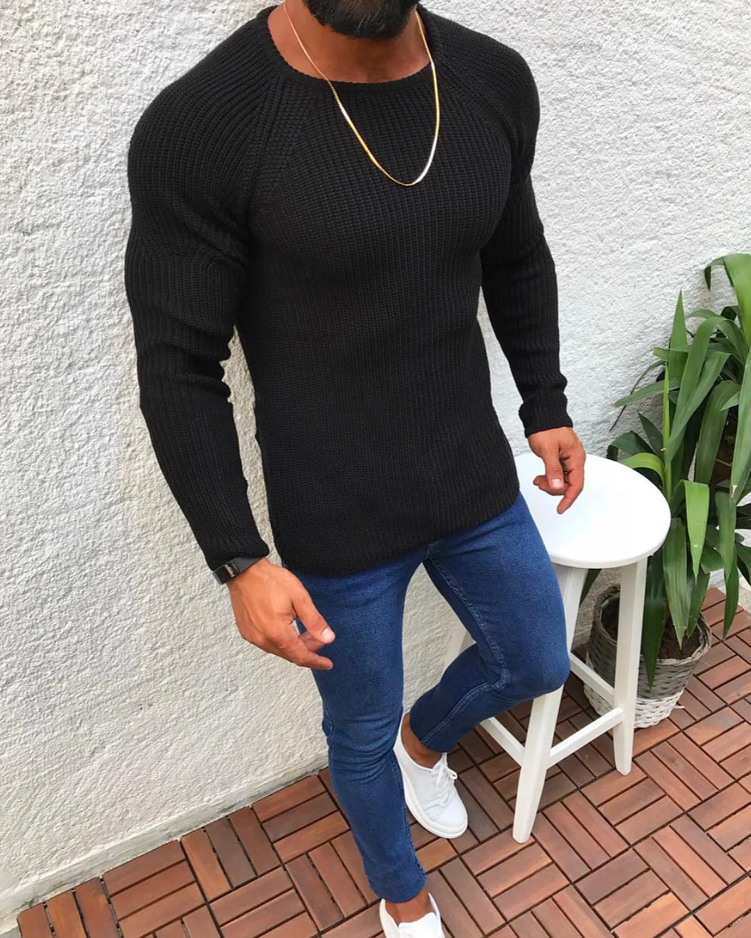 

New Mens Autumn Winter Sweater Warm Knitted Wool Sweaters Solid Color Casual O-Neck Pull Homme Cotton Pullover clothes
