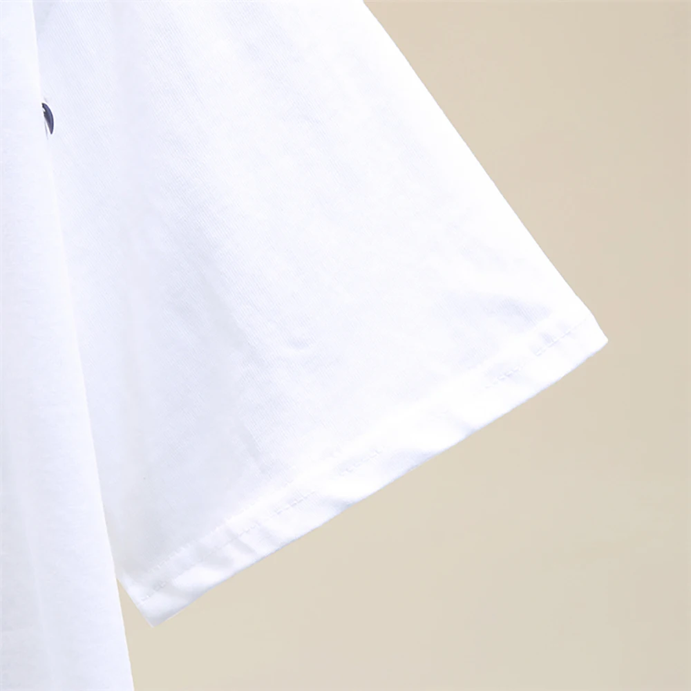 

Summer Pearl Beading Glitter Short Sleeve Cotton T Shirt Women Korean Fashion Thin Straight Baggy Tops O-Neck White S-XL Clothes