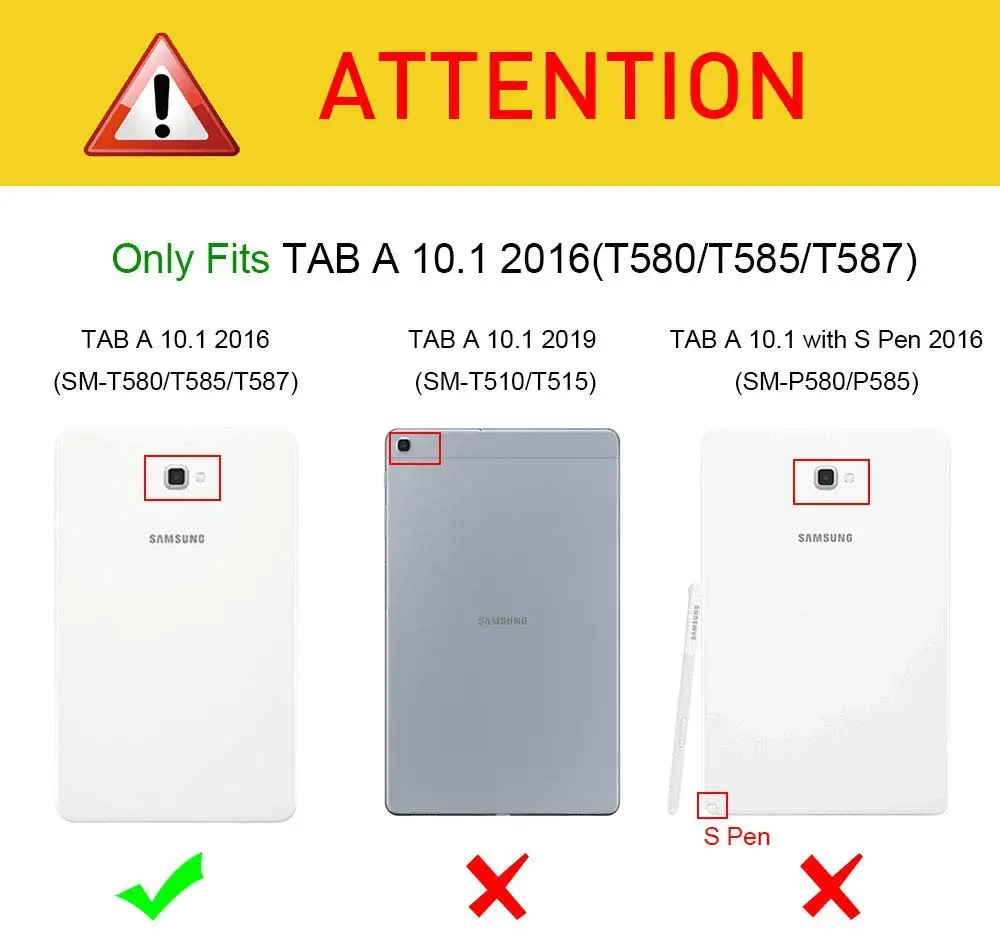 

For Samsung Galaxy Tab A A6 10.1 2016 SM-T580 T580N T585 T585C Tablet Case 360 Degree Rotating Stand Leather Protective Cover