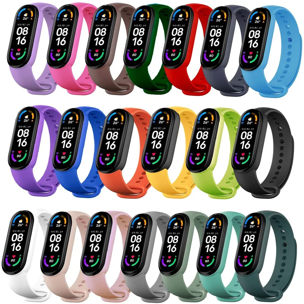 

Ремешок для Xiaomi Mi Band 6, спортивный сменный силиконовый браслет, NFC смарт-часы, браслет на mi band 5/4/3, аксессуары для ремешка