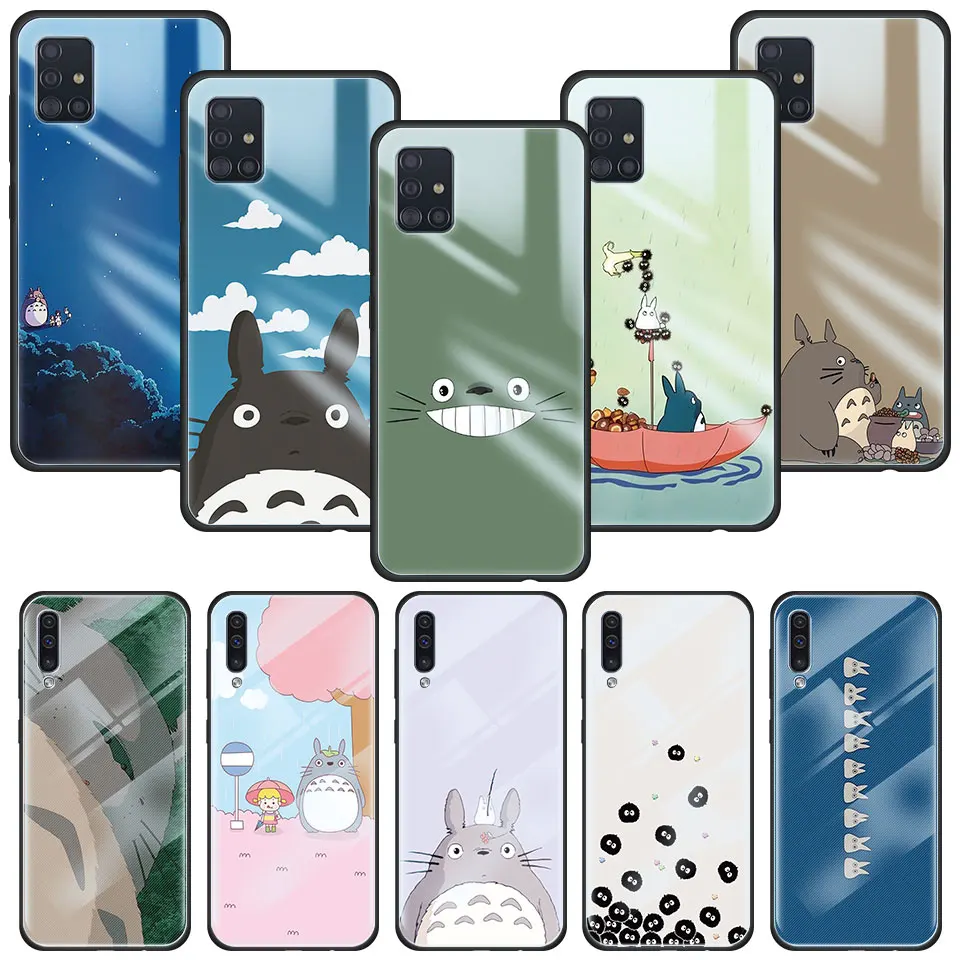 

Phone Case for Samsung Galaxy A51 A50 A71 A52 A70 A21s A72 A31 A30 A10 A12 A32 A02s Tempered Glass Cover My Neighbor Totoro