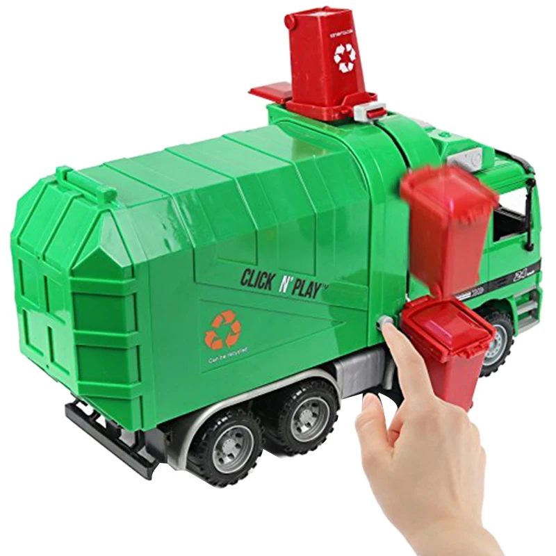 Игрушечный мусоровоз с трением 3 мусорными баками батарея не требуется отличный