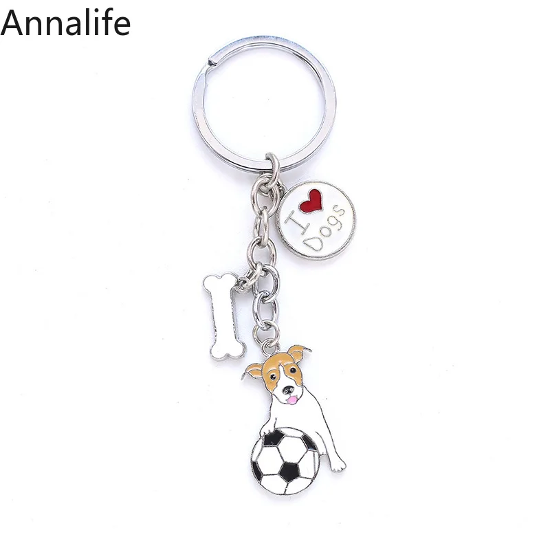 Мужские и женские брелки для ключей Серебристые Металлические футбольные с