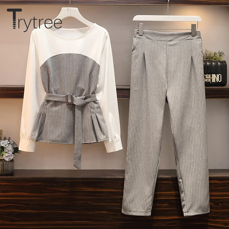 Trytree осенний Женский комплект из двух предметов Повседневный с О образным