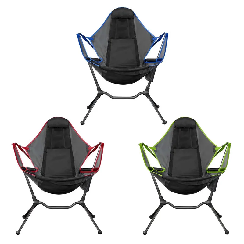 New Folding Chair Outdoor Portable Rocking Chair Park Swing Beach Chair Family Hammock