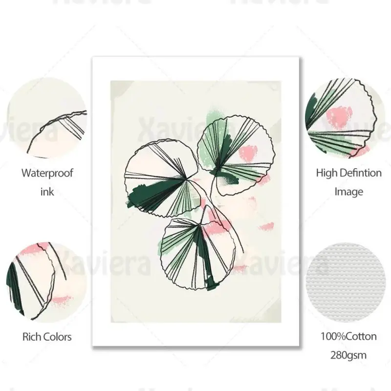 

Abstract Canvas Print Line Art Flower Daffodil Lotus Leaf Picture Decor Painting Minimalist Home Decoration Living Room Wall Art