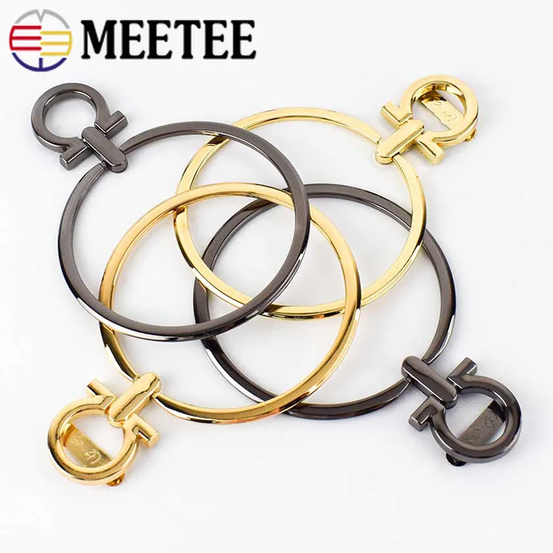 

Meetee 2pcs 8.8*14cm Metal Round Handles Luggage Hardware Accessories DIY Leather Crafts Bag Decoration Material F1-58