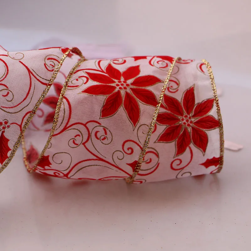 Mixed 5yard 5.8cm-6cm Organza gauze with iron gold hand woven belt gift packaging accessories | Дом и сад