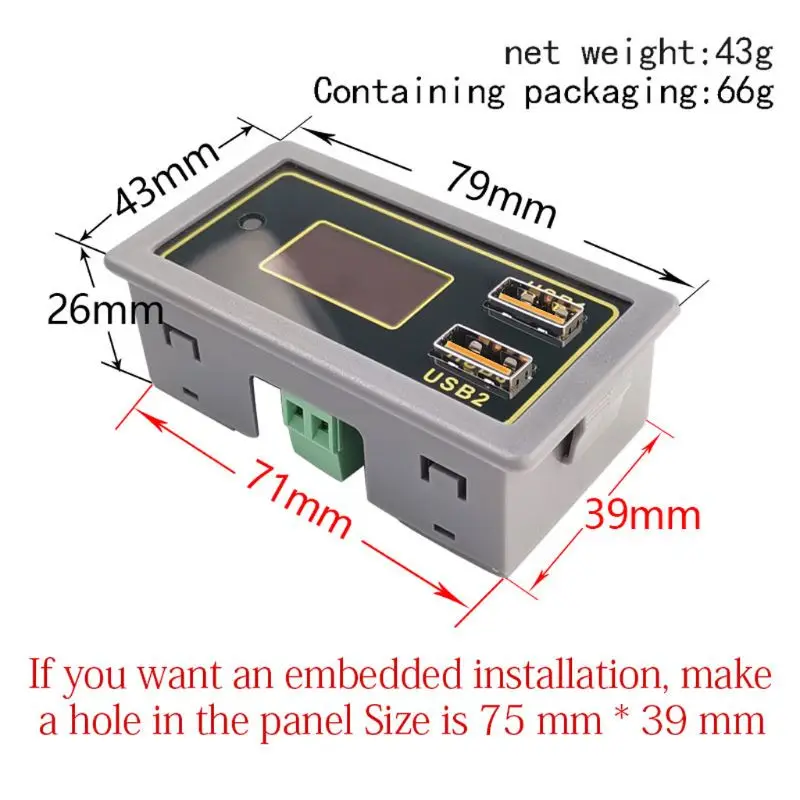 

Digital Display Voltmeter Battery Voltage Meter Tester Dual USB for DC12V Car