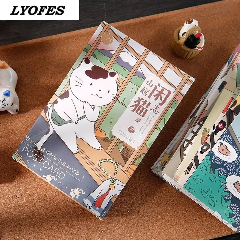 

30 Sheets/Set Cute Cat Animal Postcard Japanese Style Miyazaki Hayao Greeting Cards Birthday Gift Card Message Card
