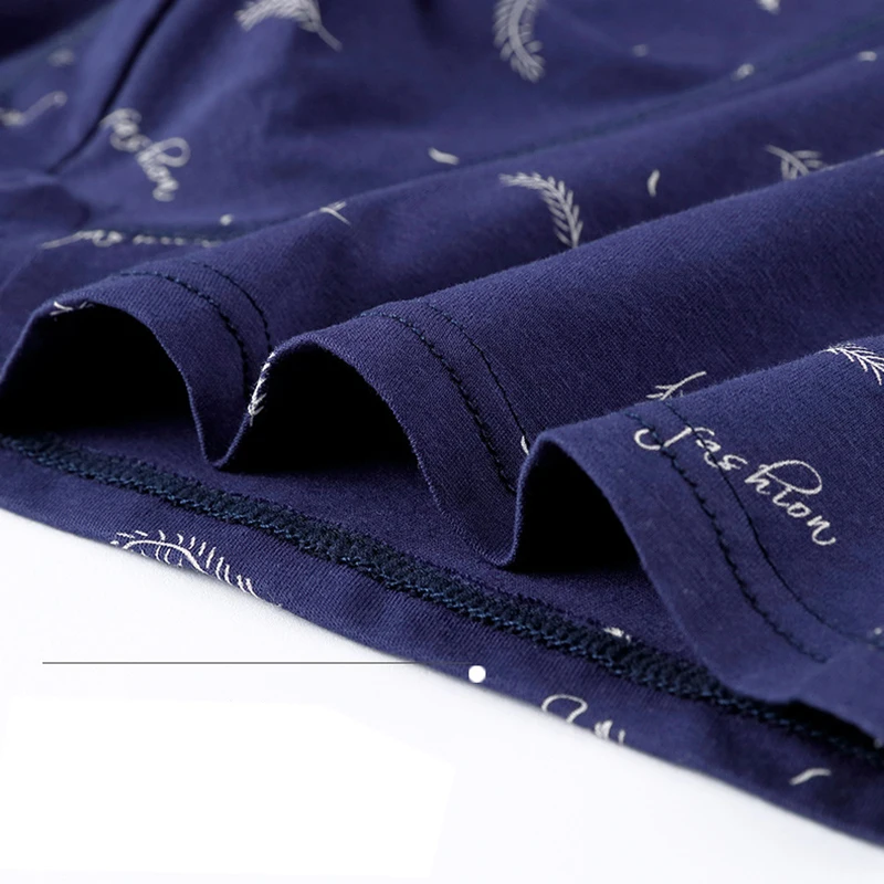 

4Pcs/Lot Mens Underwear Cotton Antibacterial Boxer Shorts Printed Men Breathable Boxers Comfortable Large Size Male Underwear