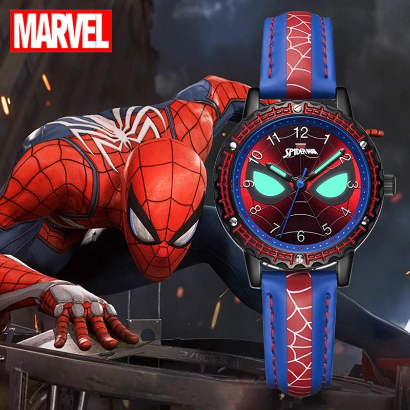 Spidermen Child Super Hero Cool Quartz Watch Marvel Student Clock Teen Boys Birthday Gift Kids Luxury Hour Young Men Hot Time