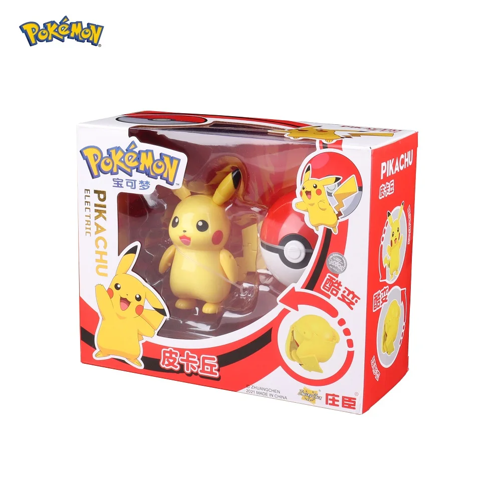 

Genuine Pokemon Elf Ball Set Anime Doll Pikachu Charizard Action Figure Model Pokeball Toy Kids birthday Christmas Gift