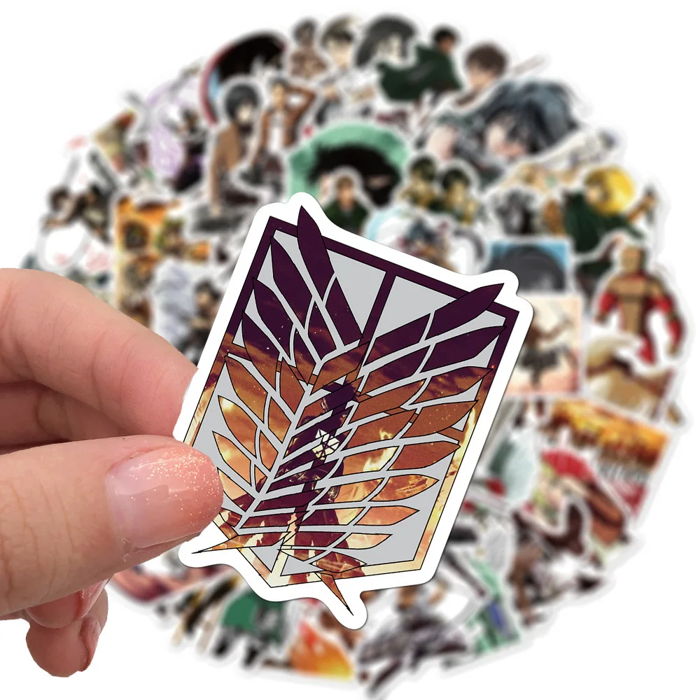 

100Pcs/Pack Attack On Titan Anime Stickers Laptop Guitar Motorcycle Luggage Skateboard Bicycle Waterproof Sticker Kids Toys