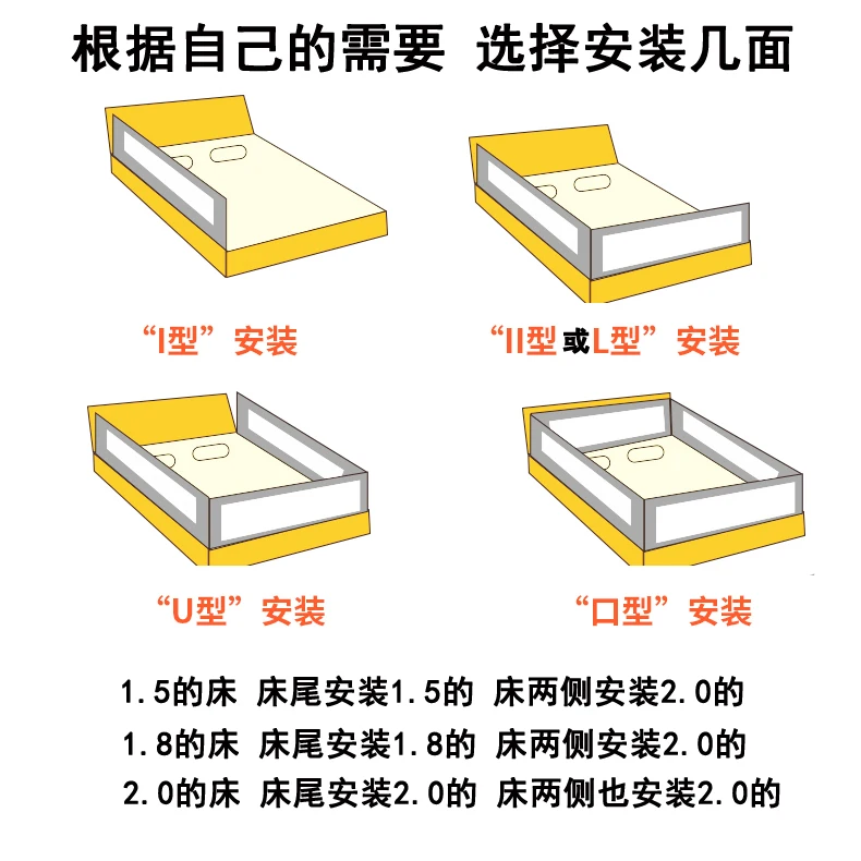 

Baby bed guardrail baby safety fence big bed rails shatter-resistant baffle universal bed fence