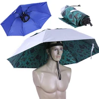 95cm large head umbrella anti uv anti rain outdoor travel fishing umbrella hat portable three folding umbrella men women