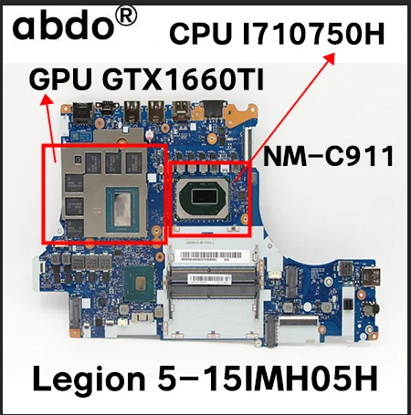 Материнская плата для ноутбука Lenovo Legion 5-15IMH05H. GY750/751 NM-C911 материнская с