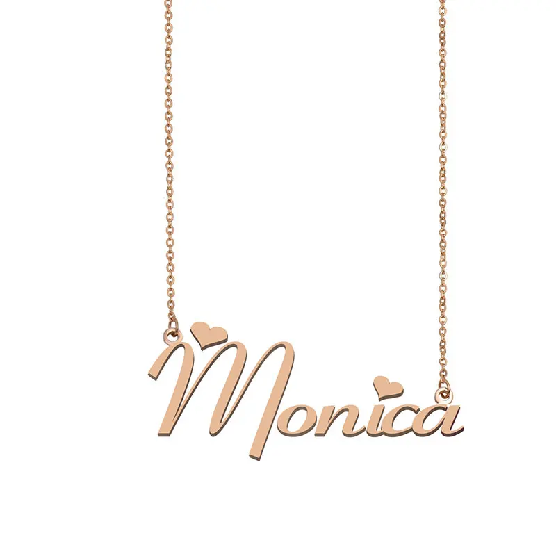 

Monica Name Necklace Custom Nameplate Necklace for Women Girls Best Friends Birthday Wedding Christmas Mother Days Gift