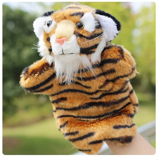 Hand Puppet Моделирование животных Медведь Панда Свинья собака ручной кукольный плюшевый ручной Мопс ручной поп куклы Обучающие Развивающие игрушки марионеты - Цвет: Hand Puppet