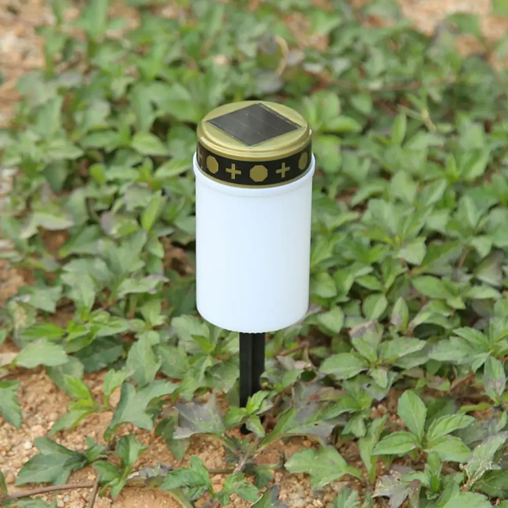 

Solar Power Grave Lawn Light Energy Saving Flameless Electronic LED Candle Lamp Low Heat Radiation with Long Service Life