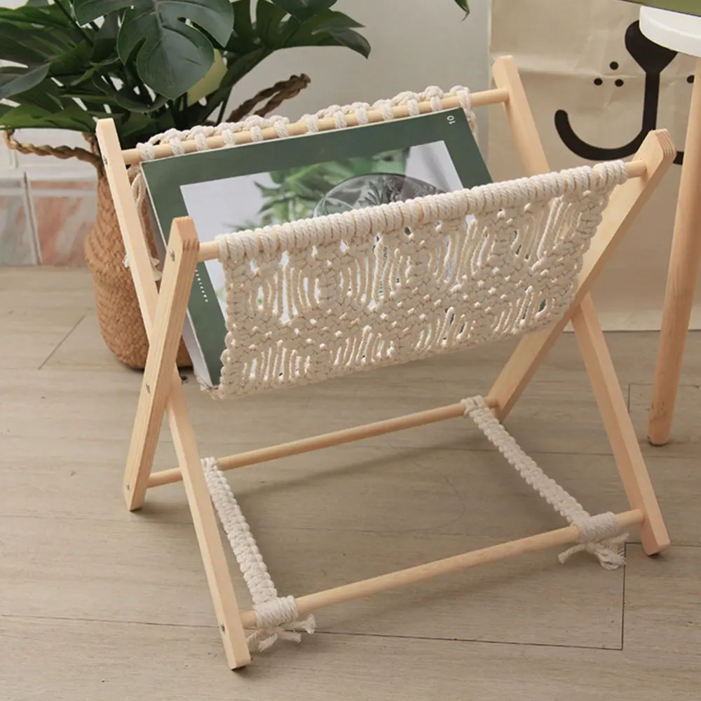 

Rustic Woven Magazine Rack Folding Magazine Rack Object Rack Photo Props