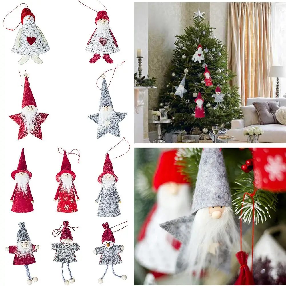 Рождественская тканевая кукольная подвеска мини деревянная елка милая кукла