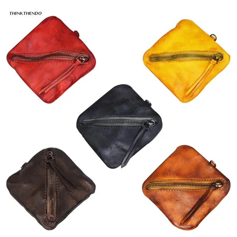 

Small Wallet Ladies Leather Headset Purse Key Ring Coin Card Holder Money Bag for Women Men