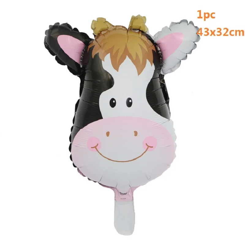small cow Джунгли вечерние животные Енот лиса белка шарики с пандой на тему зоопарка вечерние гелиевые шары баннер для дня рождения украшения флаги - Цвет: small cow