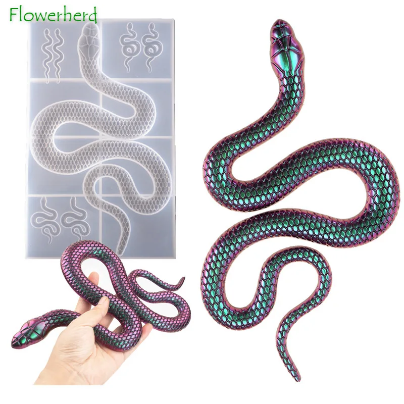 

DIY Crystal Epoxy Resin Molds Large Snake Silicone Mold Mirror Aromatherapy Plaster Cake Decorating Tools Baking Accessories