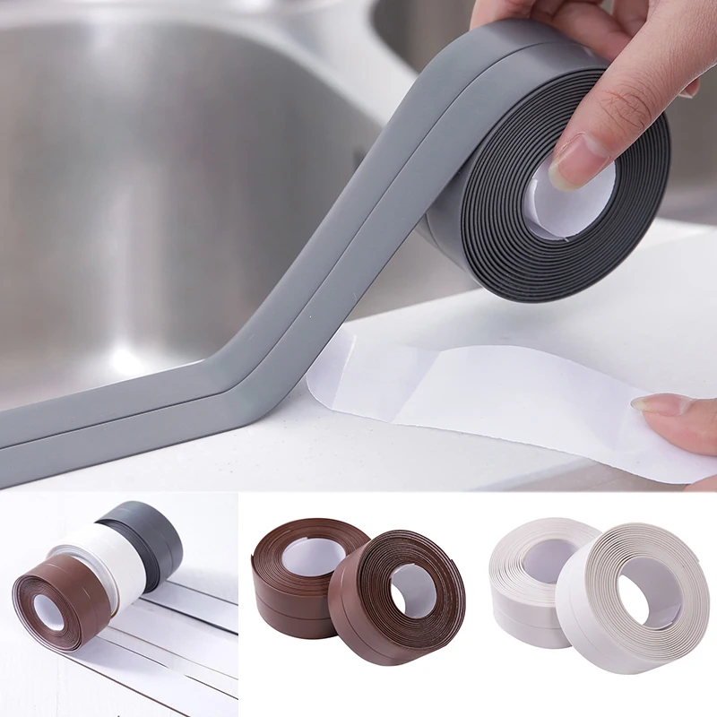 

3200x22/38mm Bathroom Shower Sink Bath Sealing Strip Tape White PVC Self adhesive Waterproof Wall Sticker for Bathroom Kitchen