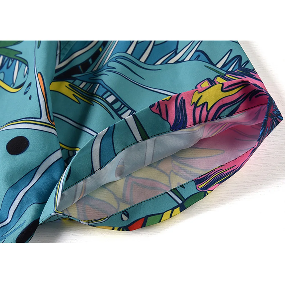 Мужская рубашка с цветочным принтом Hawaii Повседневная короткими рукавами и в виде