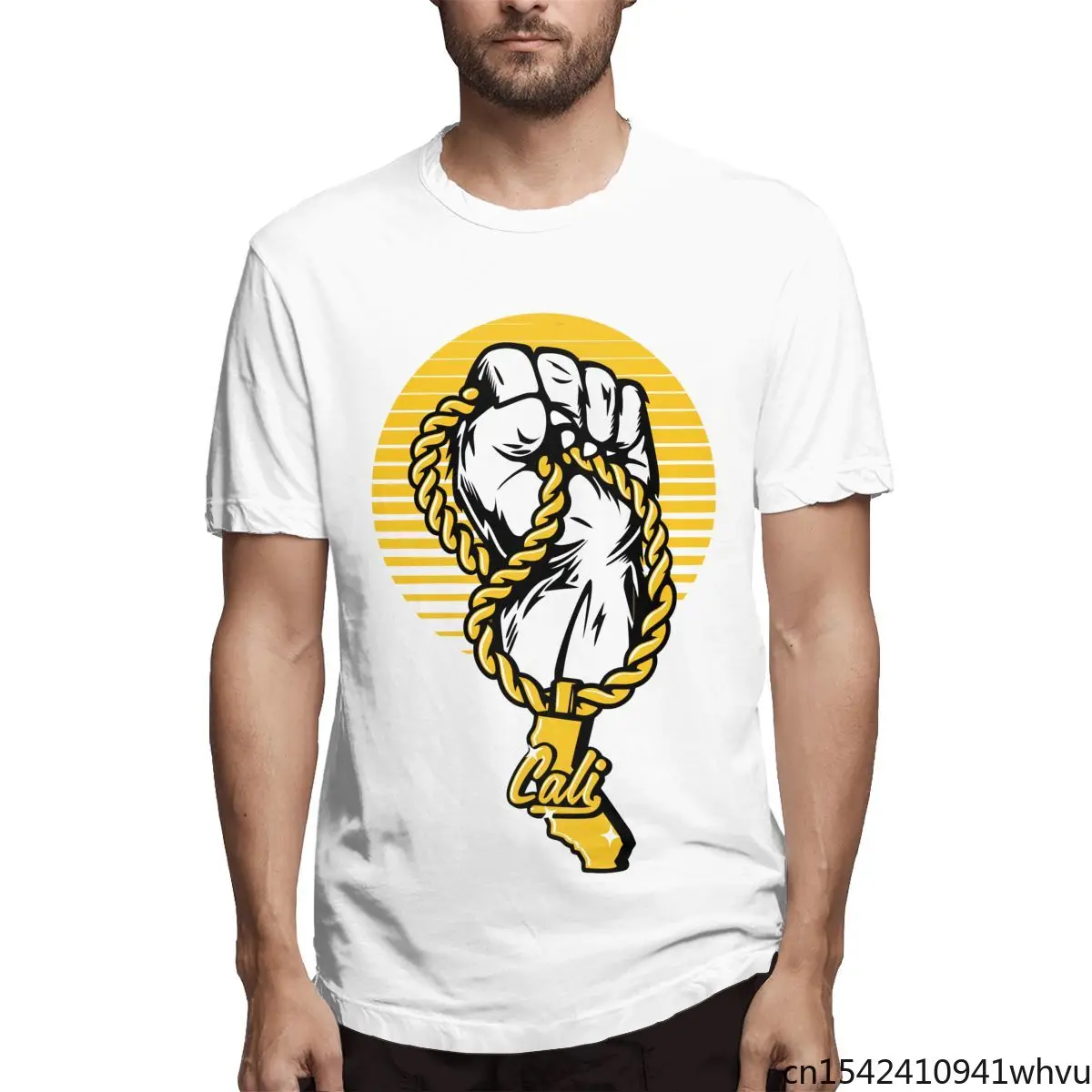

He Held The Gold Chain In His Hand Cool Hip Hop Men T-Shirt Short Sleeve Lycra Punk New Streetwear Trend Summer Size M-5XL