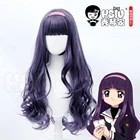 Tomoyo Daidouji косплей парик cardcaptor sakura Косплей hhsiu  черный фиолетовый длинные вьющиеся волосы синтетический парик + Бесплатный брендовый парик