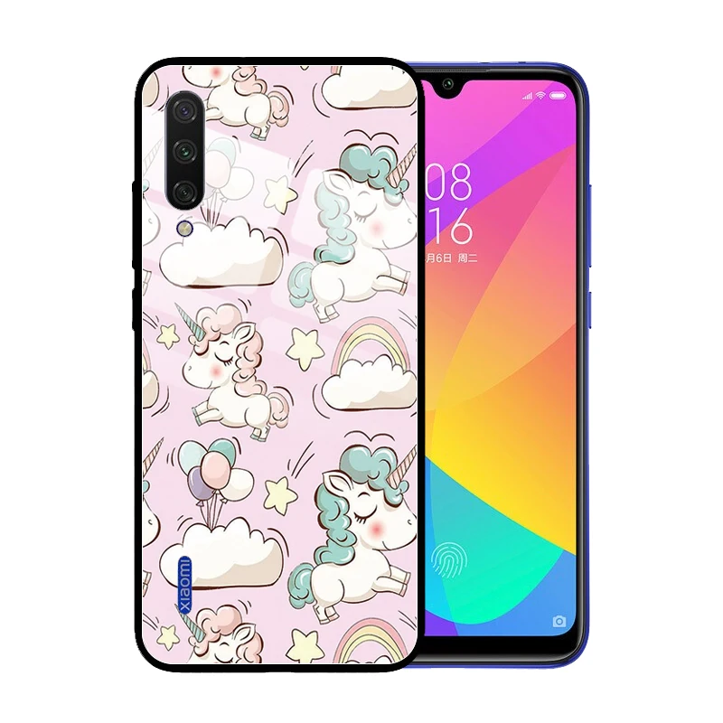 Cute Unicorn Glass Case Cover for Xiaomi Mi Note 10 Pro 9 9T CC9 CC9E SE 8 Lite Mix 3 A3 A2 A1 6X POCO F1 No.531 | Мобильные