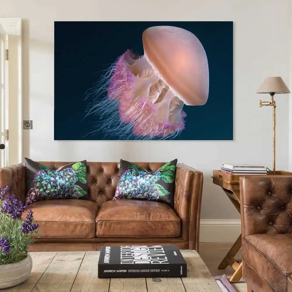 

jellyfish background aesthetic vintage Teen room decoration wall decorroom decoration Poster Canvas Print Art wall