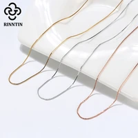 rinntin 925 sterling silver box chain cable chain necklace for women 40cm 60cm fashion silver 925 tthin neck chain jewelry sc07
