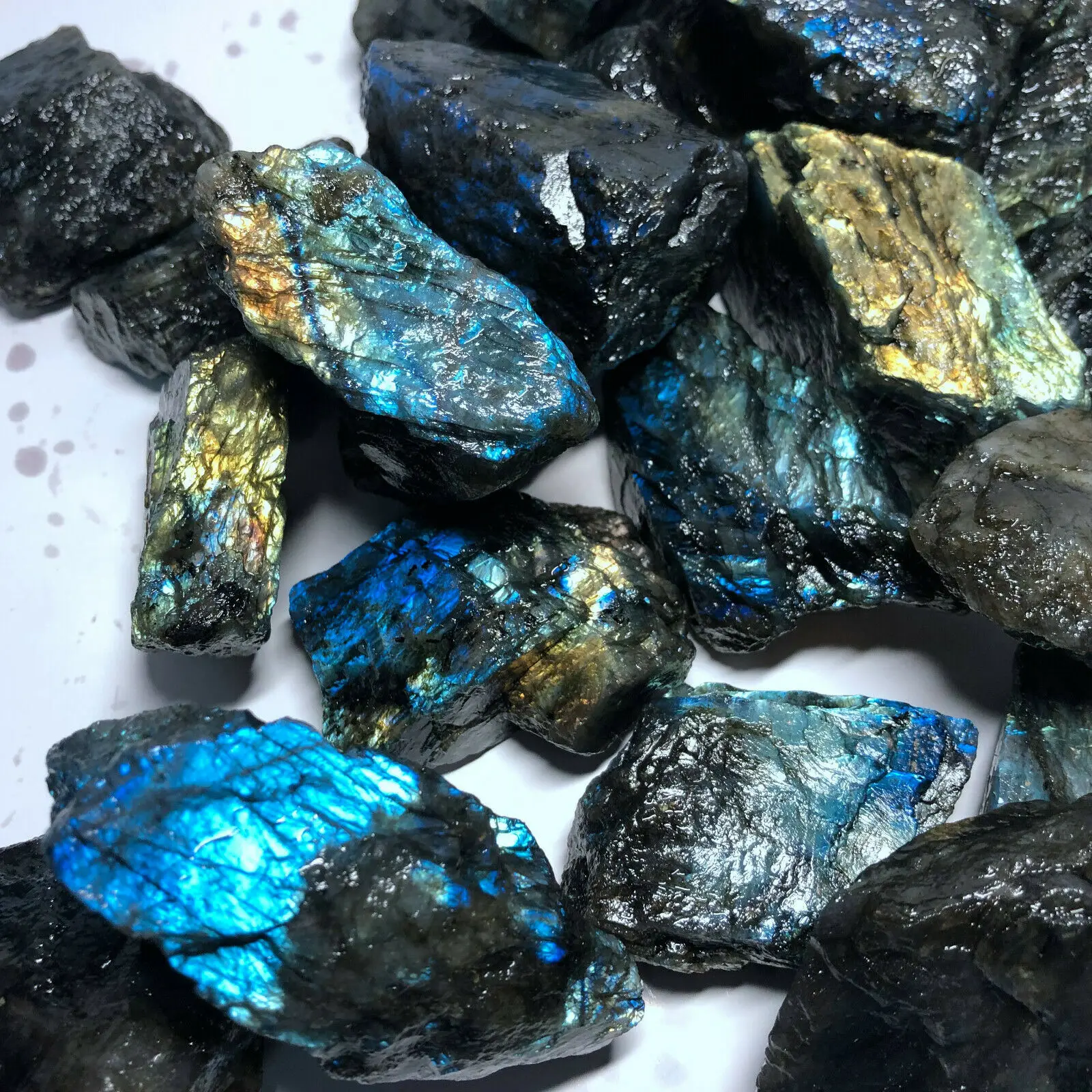 Природный лабрадорит кварц образец кристаллического минерала Рейки Исцеление -