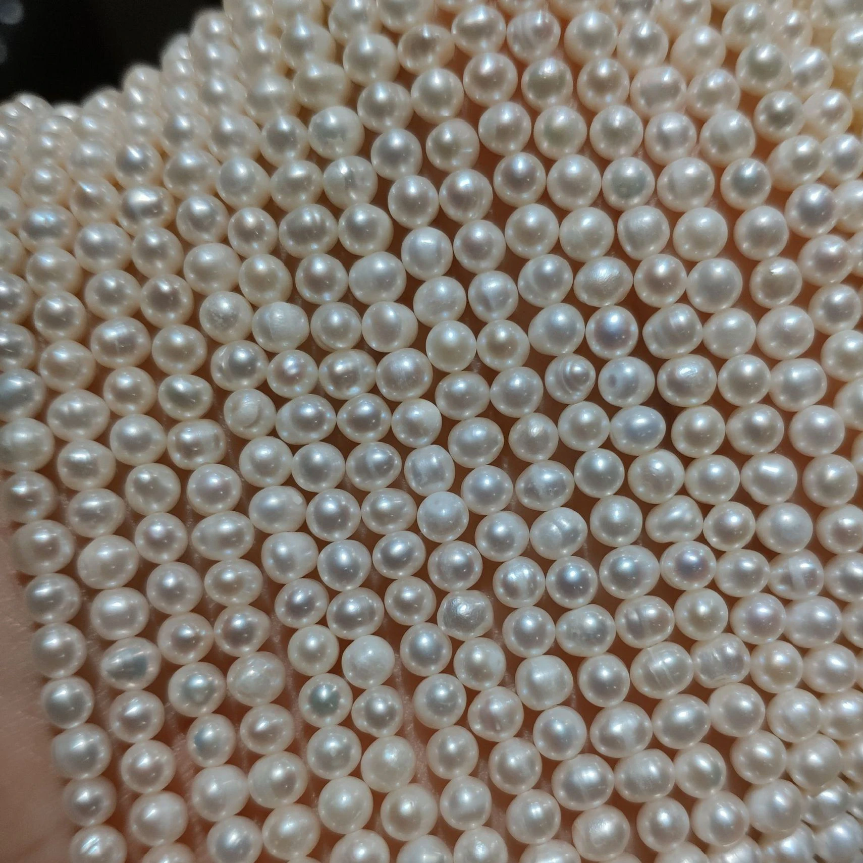 

Классическое ожерелье-чокер из натурального пресноводного жемчуга 3-4 мм, круглые бусины для женщин, бижутерия «сделай сам», 37 см, одна нить