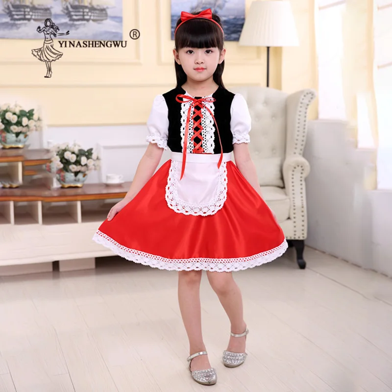 

Girl Little Red Riding Hood Cosplay Costume Dress Princess Halloween Costume Christmas Masquerade Clothing for Party Children
