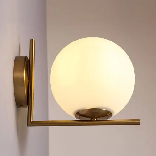 Современный светодиодный настенный светильник с Белым Круглым стеклом | Лампы и