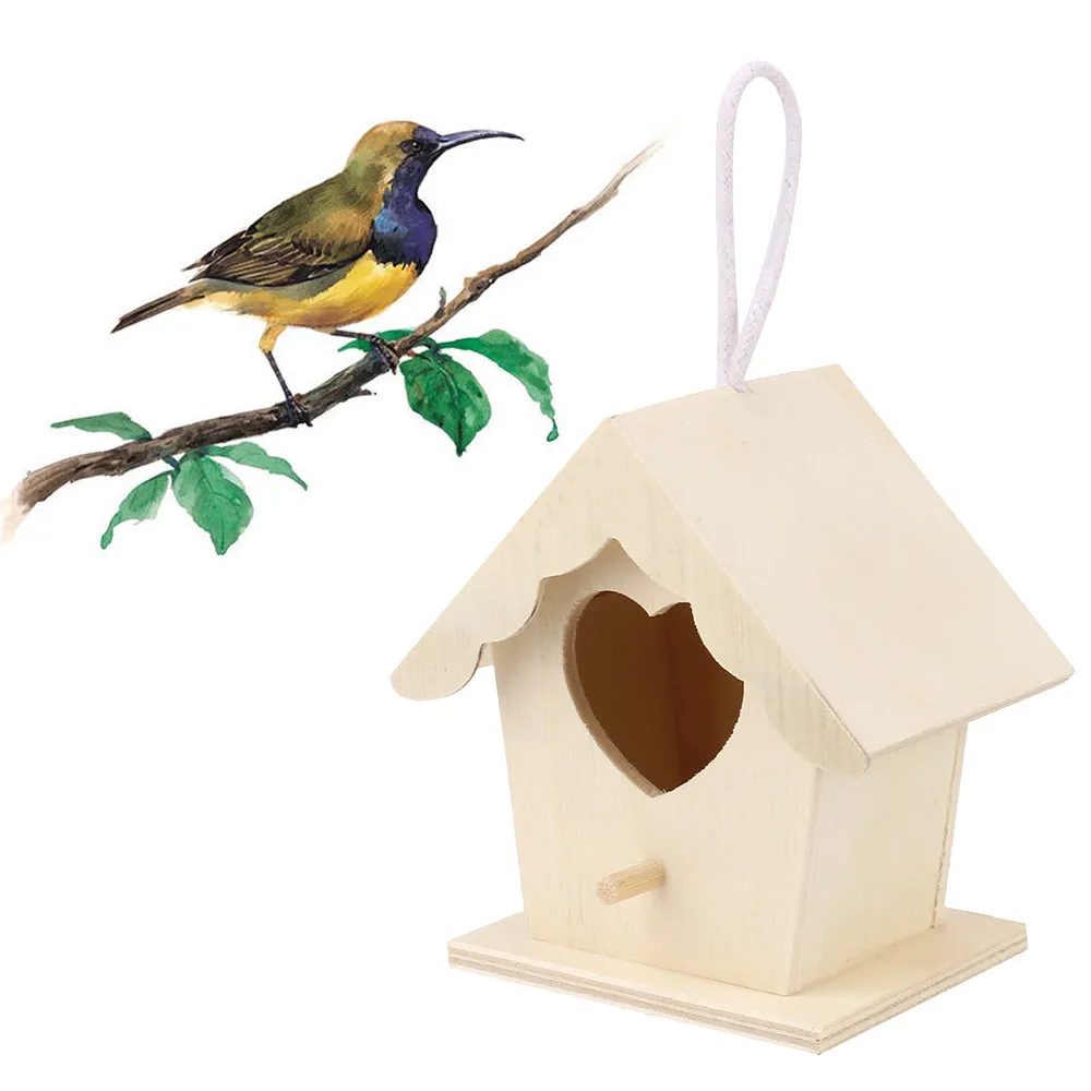 

Bird House Wall-mounted Wooden Nest Dox Nest House Bird House Bird Box Wooden Box Cage Decoration Garden Ornament