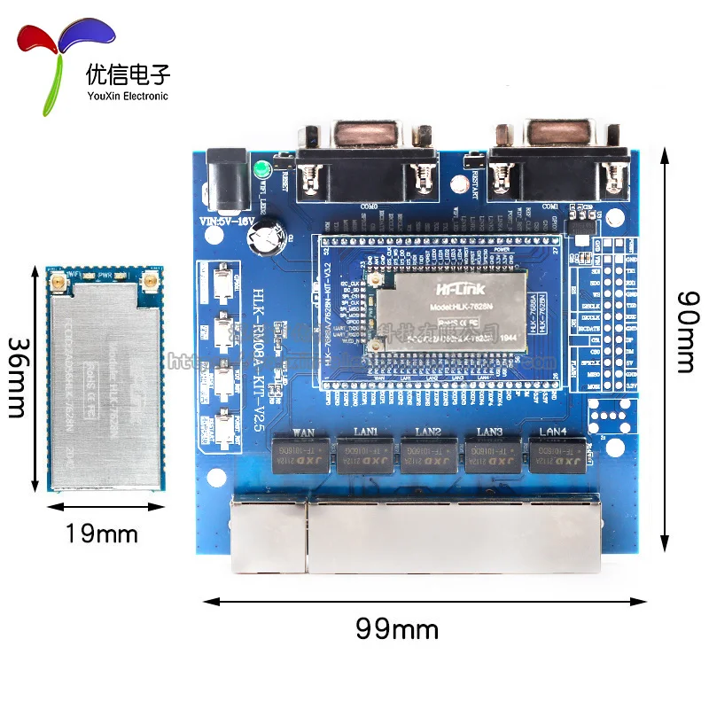 HLK-7628N беспроводной модуль с последовательным портом к Wi-Fi чип MT7628