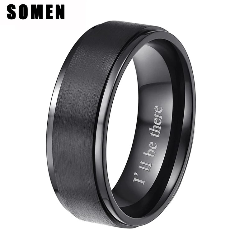 Я люблю тебя и я буду с гравировкой титановых колец|Обручальные кольца| |