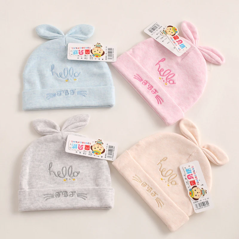 

K261 Hat For Newborns Spring And Autumn New Born 0-3 Months Baby Fetal hat Baby Hat Cotton Thin Baby Hat Double Layer Hat Beanie