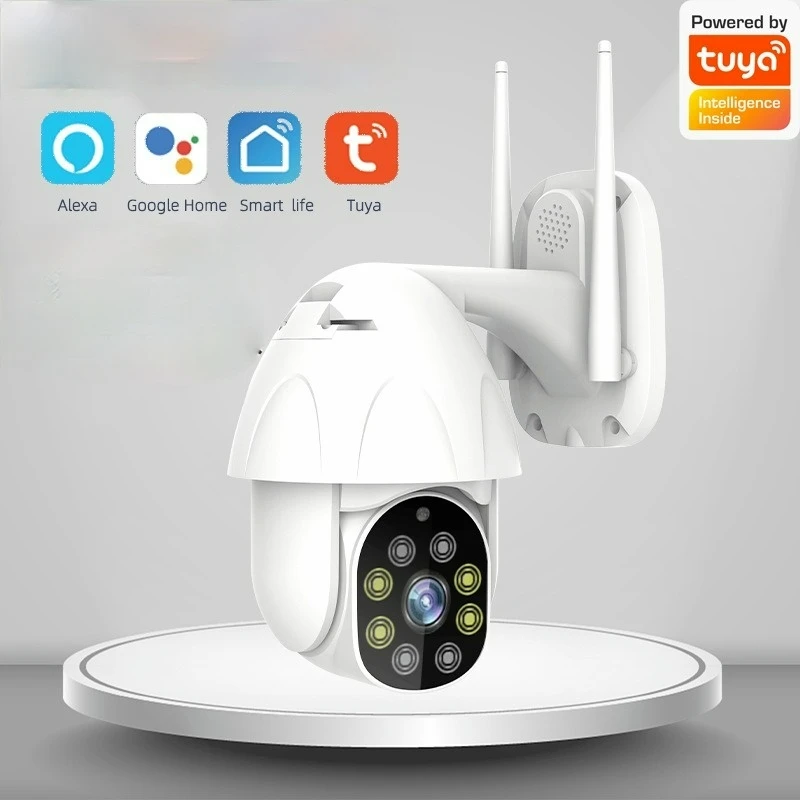 

Беспроводная камера 360 с сетевым видением, 1080P, Wi-Fi, IP66 Водонепроницаемая наружная камера видеонаблюдения PTZ, камера с ии, обнаружением челове...