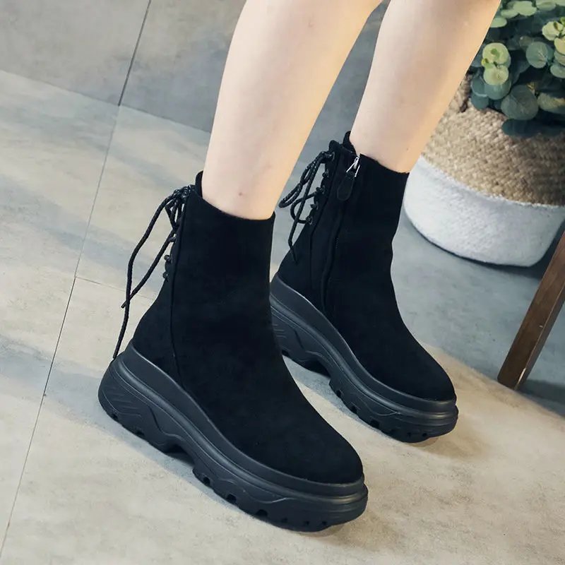 

Motorcycle Boots Ladies Vintage Combat Autumn Boots Army Punk Goth Women Boots Women Biker PU Leather Short Boots Bota Feminina