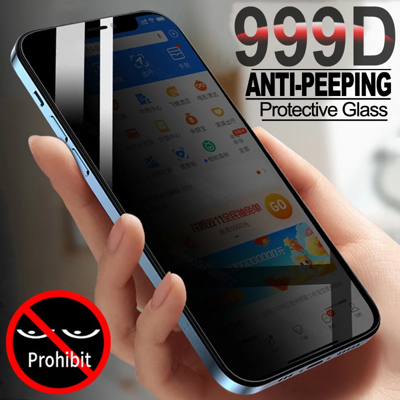 

999D Anti Peeping Tempered Glass For Apple iphone 12 mini 11 Pro XS Max X XR 6 6S 7 8 Plus 5 5S SE 2020 Privacy Screen Protector