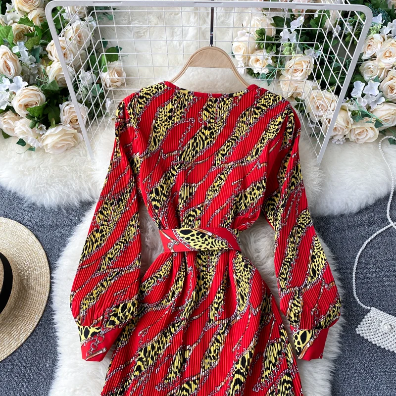 Женские дизайнерские комбинированное платье с принтом для девочек в Корейском